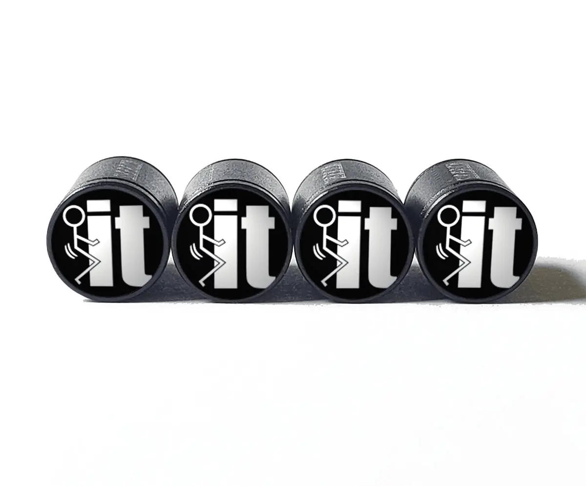 Eff It, F It Tire Valve Caps - Black Aluminum - Set Of Four 1