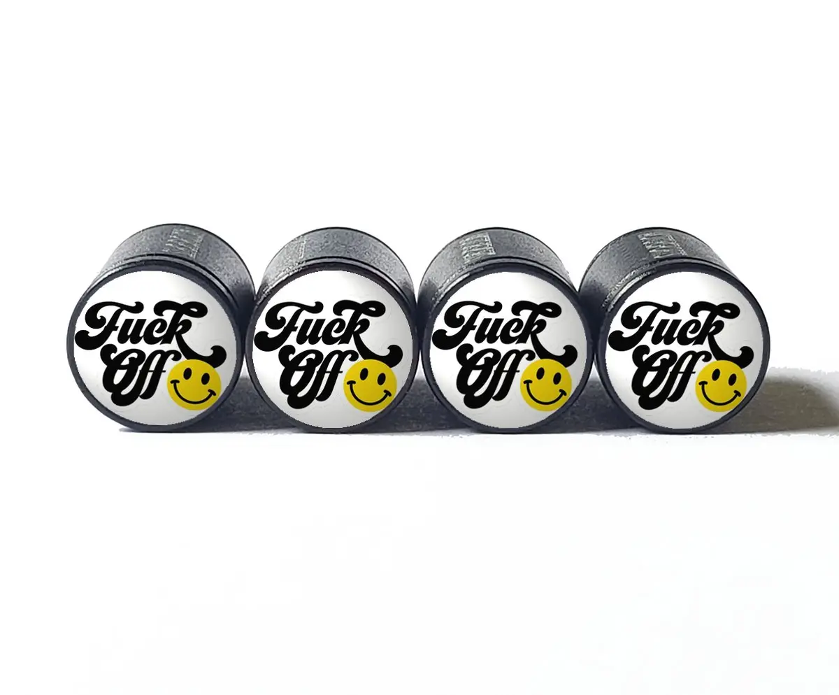 Eff Off, F Off Tire Valve Caps - Black Aluminum - Set Of Four 1