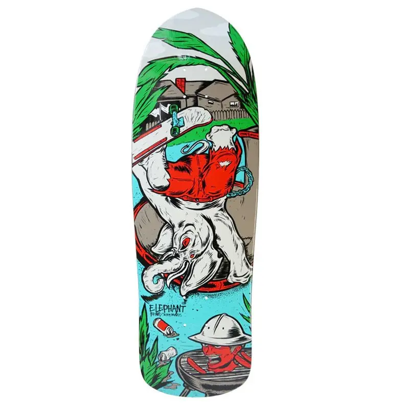 Elephant Brand 9.5" X 32.25" Bbq Session Light Grey Skateboard Deck 1