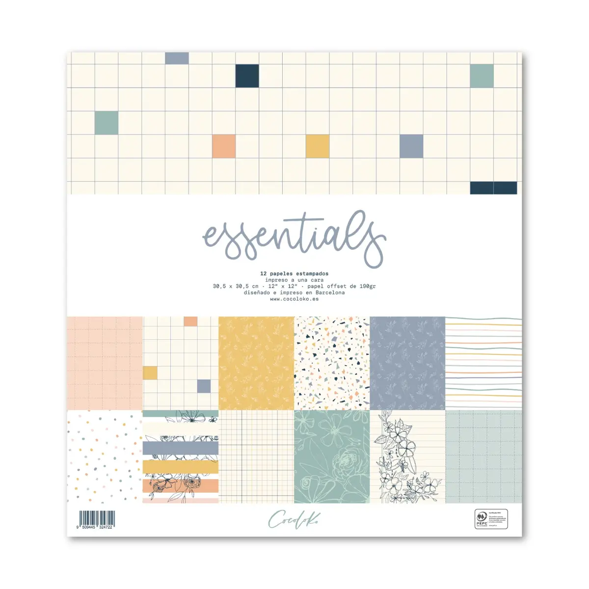 Bloc De 12 Papeles 12"X12" Essentials 1