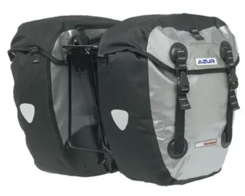 Azur Waterproof Pannier Set 42L Black/Silver 1