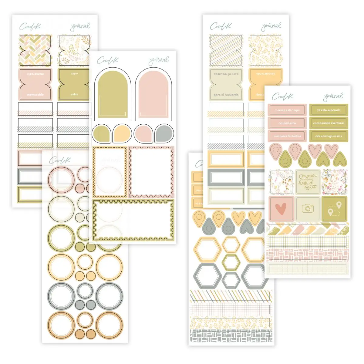 Set De Stickers [Extra] Journal Flowers Castellano 1