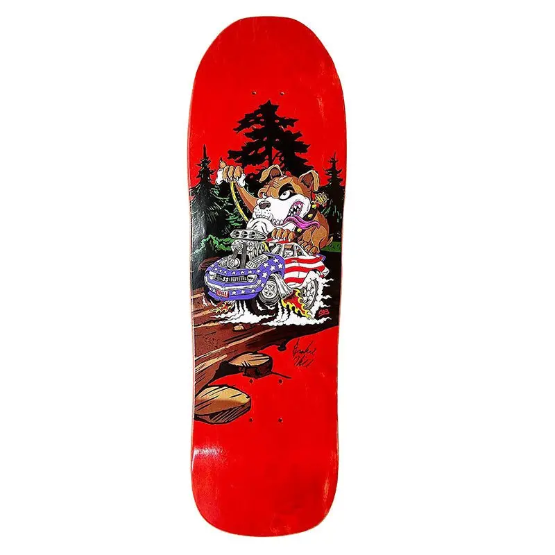 Frankie Hill  Signed/Numbered Shaped Red Stain Skateboard Deck 1