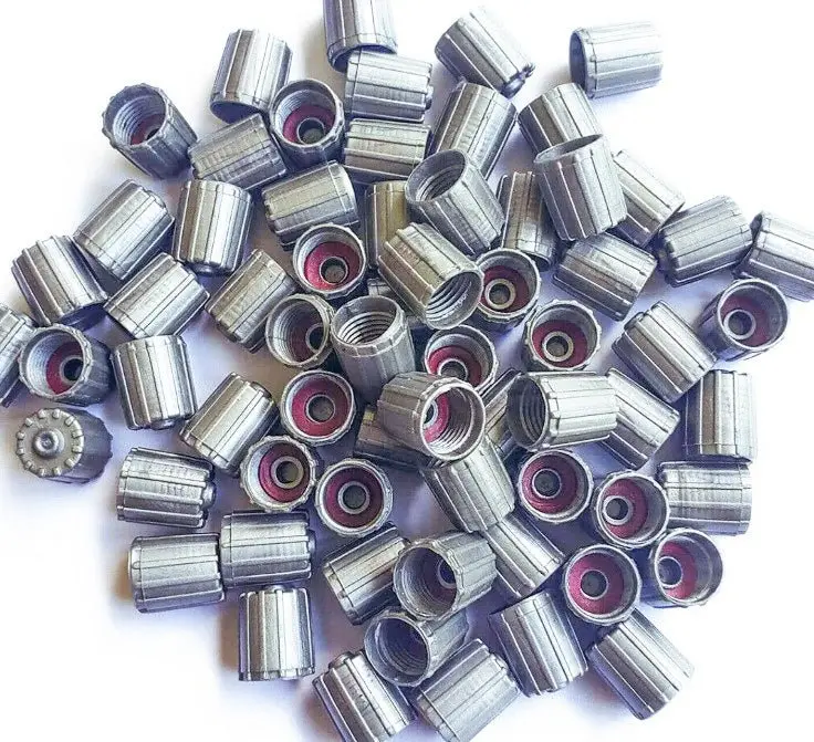 Gray Tire Valve Caps (Style 1) - Plastic - Sets Of 10, 25, 50 Or 100 - Universal, Fits All Vehicles 1