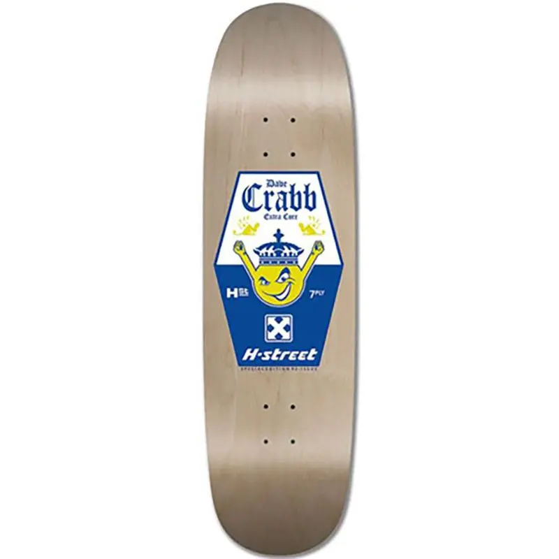 H-Street  8.75" X 32.25" Dave Crabb Corona Natural Shaped Skateboard Deck 1