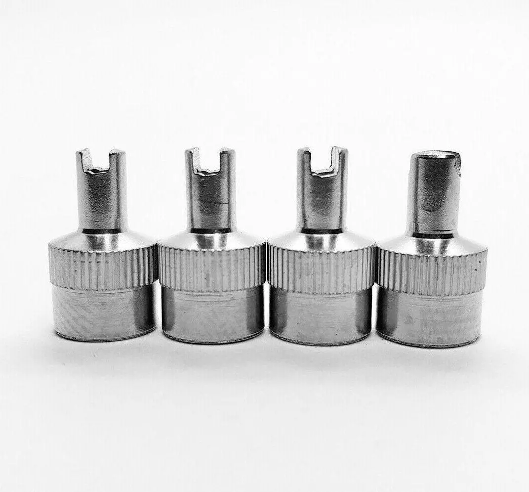 Metal Slotted Tire Valve Caps - Sets Of 4, 8, 12 Or 20 - Universal, Fits All Vehicles 1