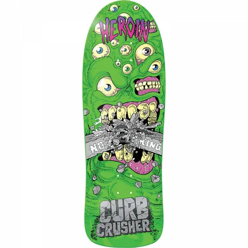Heroin 10.25" X 32" Curb Crusher Chomp Skateboard Deck 1