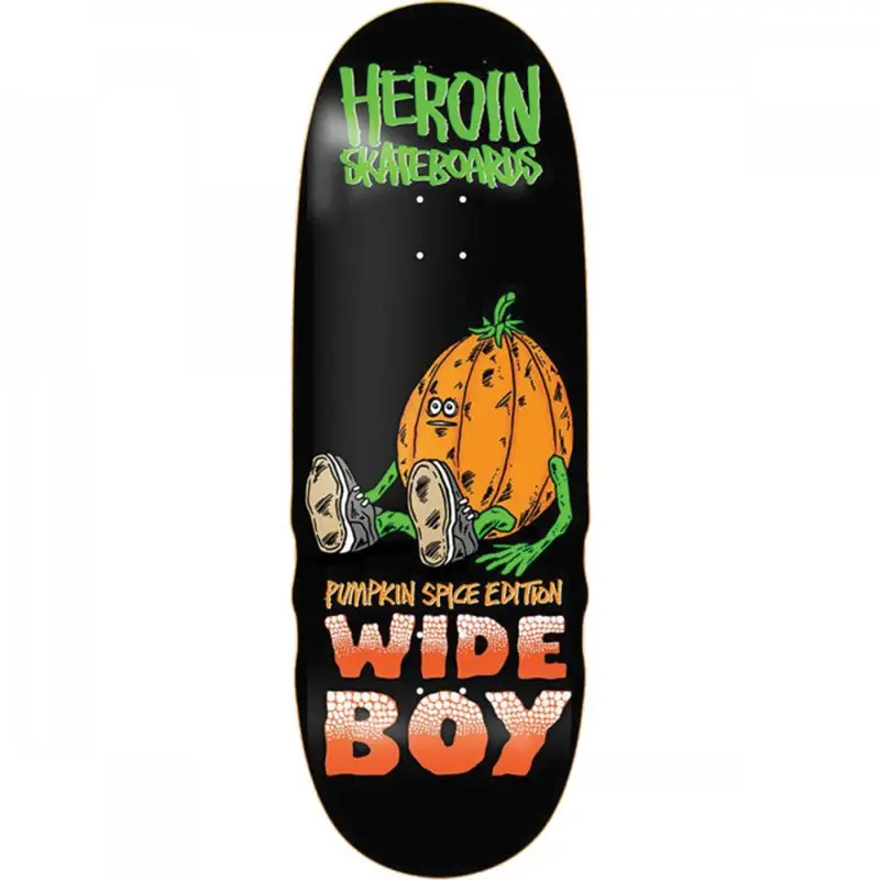 Heroin 10.75" X 32.25" Pumpkin Spice Wide Boy Egg Skateboard Deck 1
