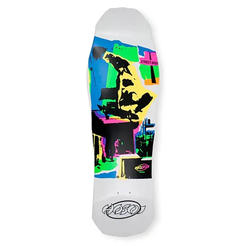 Hosoi 10" X 32.75" Pop Art 87 Large White Dip Skateboard Deck 1