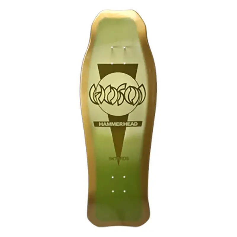 Hosoi 10.25"X31" Hammerhead Double Kick Sunburst Green/Gold  Skateboard Deck 1