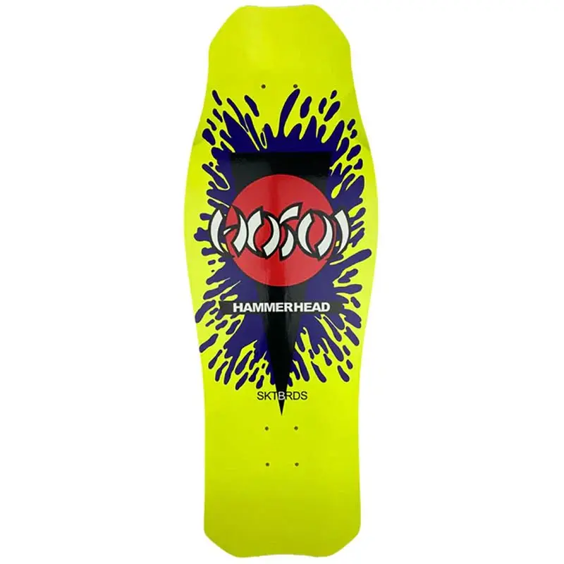 Hosoi 10.5" X 31" Neon Yellow O.G. Hammerhead Splat Skateboards Deck 1