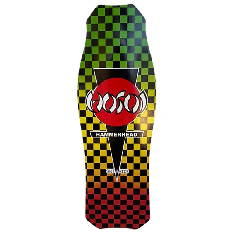 Hosoi 10.5" X 31" O.G. Hammerhead Rasta Checkerboard Skateboard Deck 1