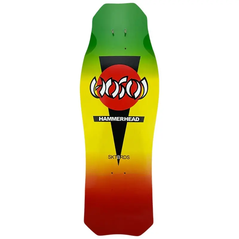 Hosoi 10.5" X 31" O.G. Hammerhead Rasta Skateboard Deck 1