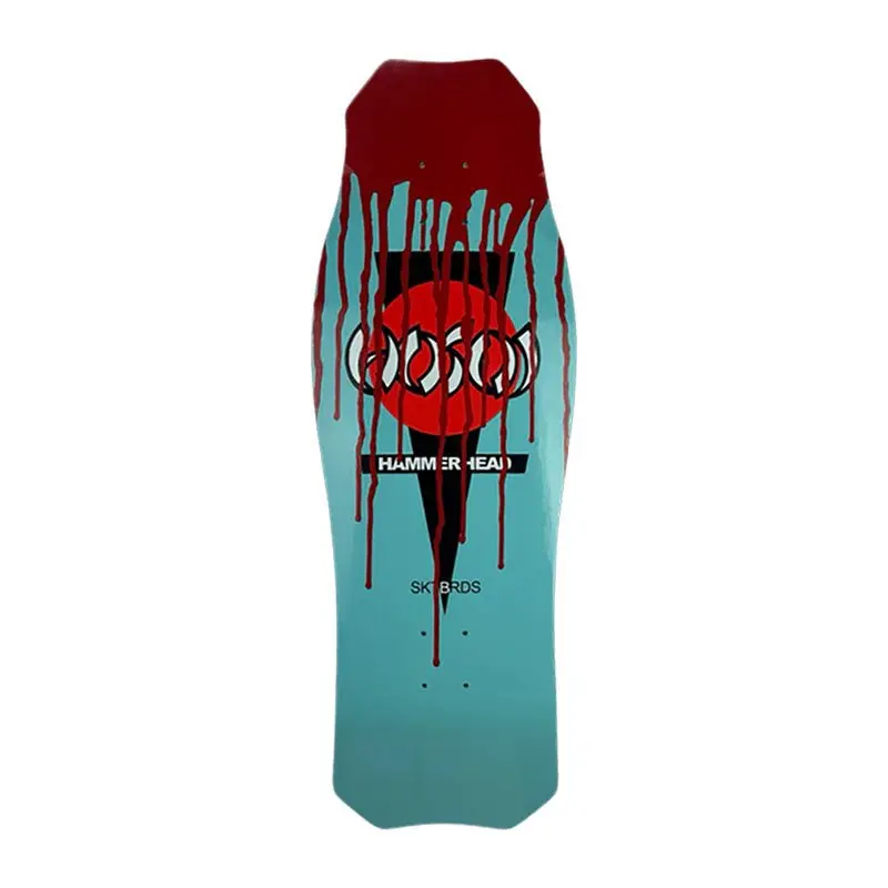Hosoi 10.5"X 31" "Bloody" Halloween 2024 Og Hammerhead Turquoise Skateboard Deck 1