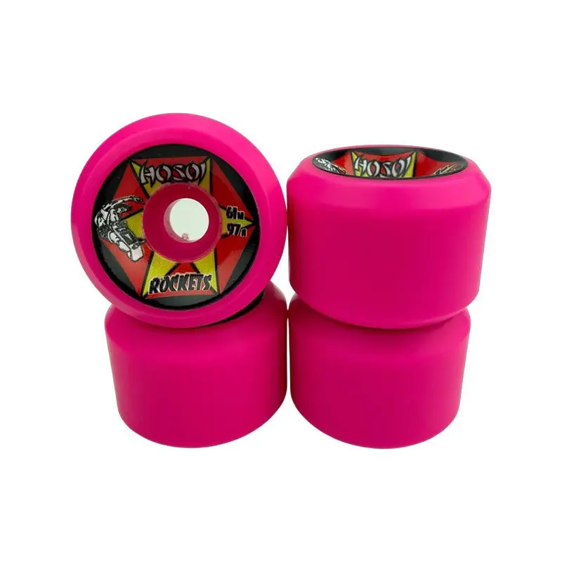 Hosoi 61Mm 97A Rockets Pink Skateboard Wheels 4Pk 1