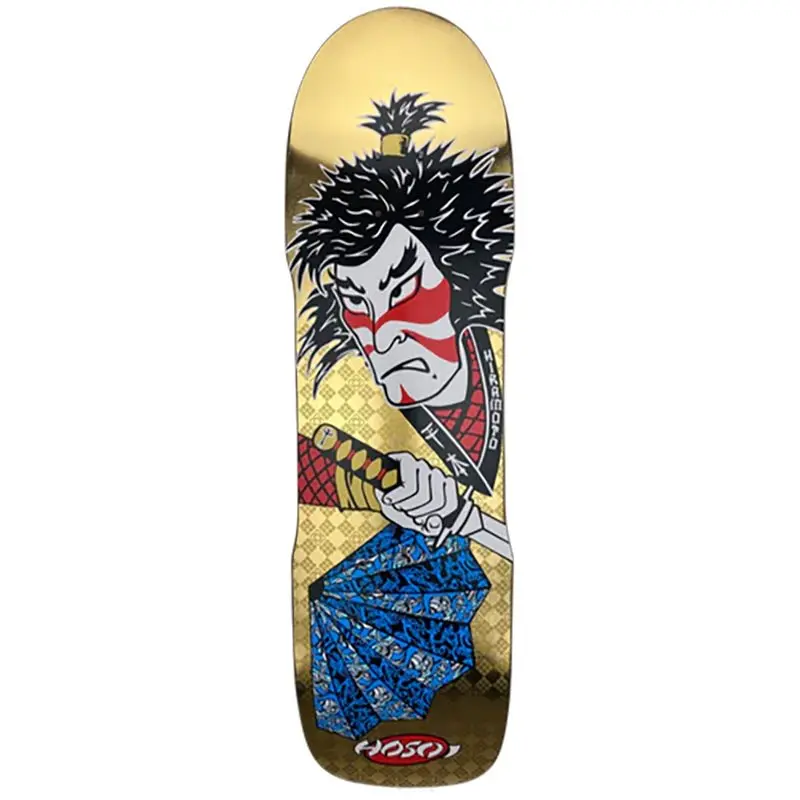 Hosoi 9" X 32.5" Lonny Hiramoto Samurai Gold Skateboard Deck 1