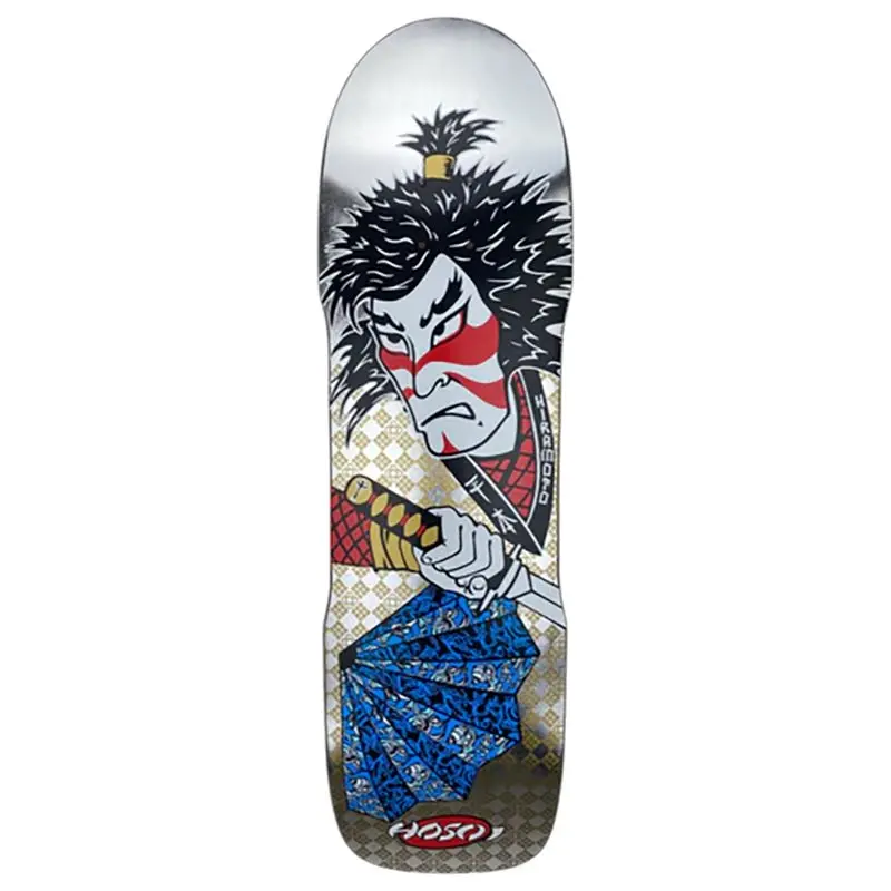 Hosoi 9" X 32.5" Lonny Hiramoto Samurai Silver Skateboard Deck 1