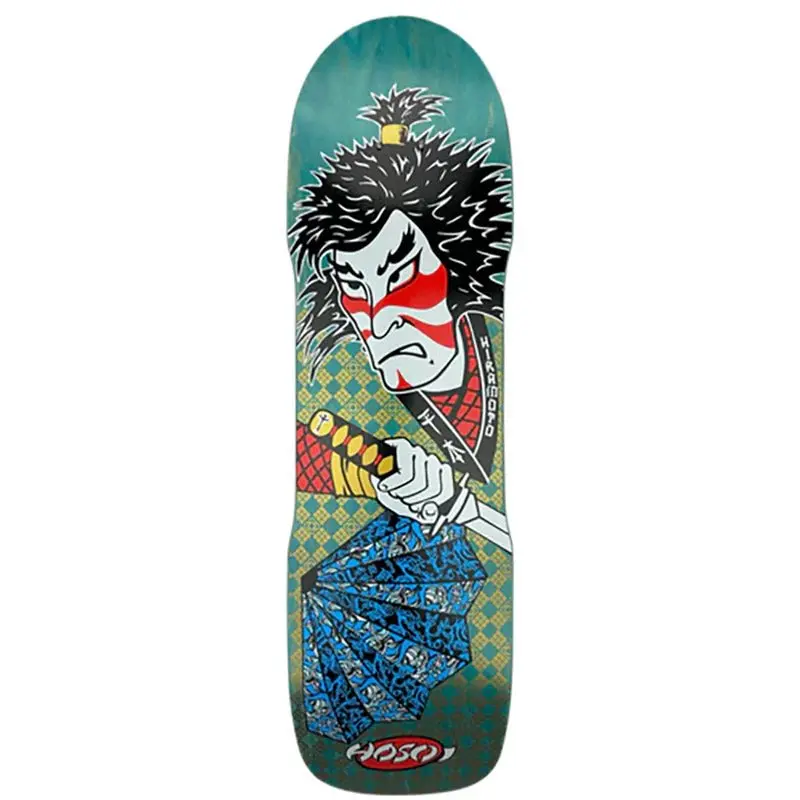 Hosoi 9" X 32.5" Lonny Hiramoto Samurai Turquoise Stain Skateboard Deck 1