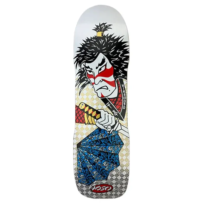 Hosoi 9" X 32.5" Lonny Hiramoto Samurai White Skateboard Deck 1