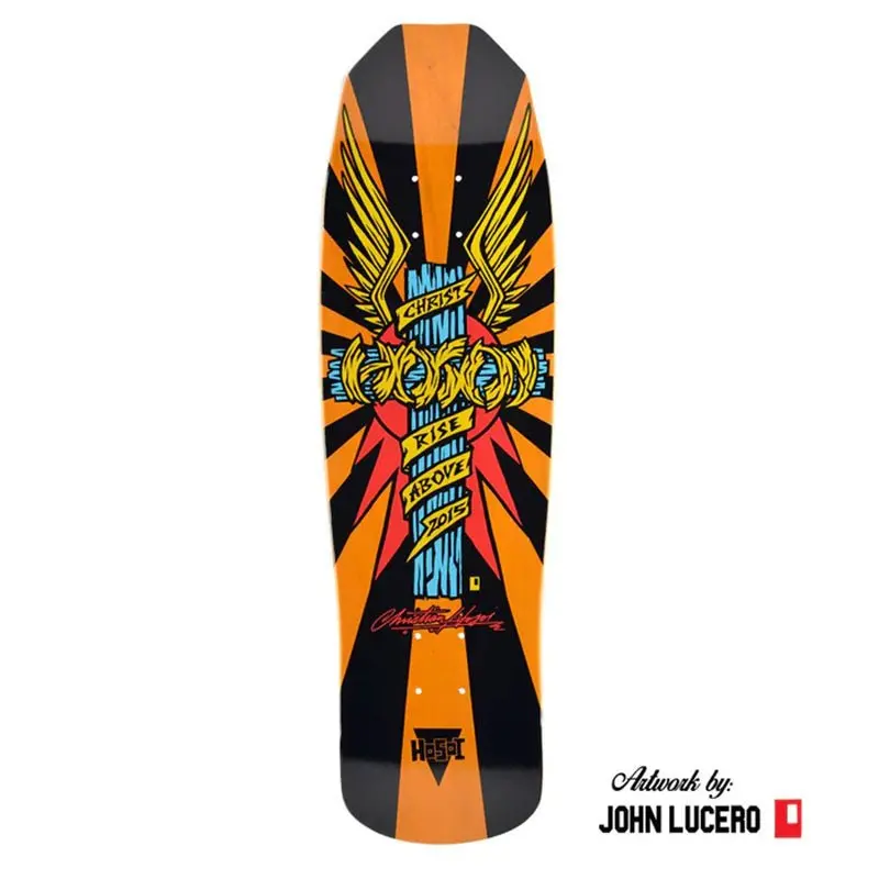 Hosoi 9" X 33.25" Wings Orange Skateboard Deck 1