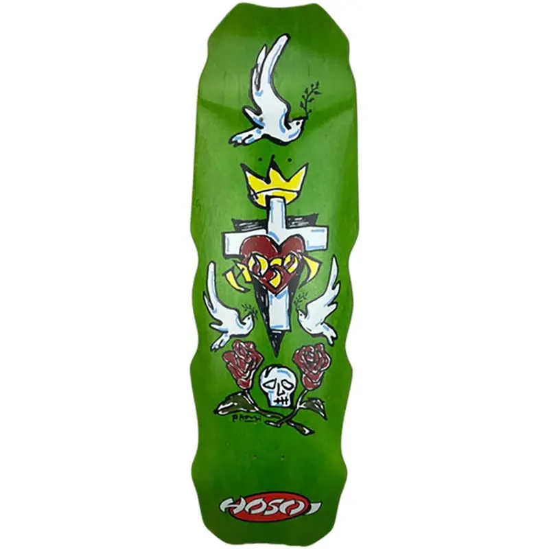 Hosoi 9.5" X 32.25" Hammerhead Hybrid Lime Stain Skateboard Deck 1
