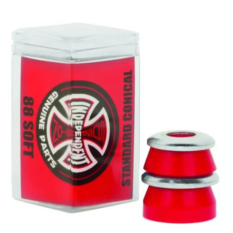 Independent Trucks Conical (88A) Soft Red  W/Washers Skateboard Bushings 1