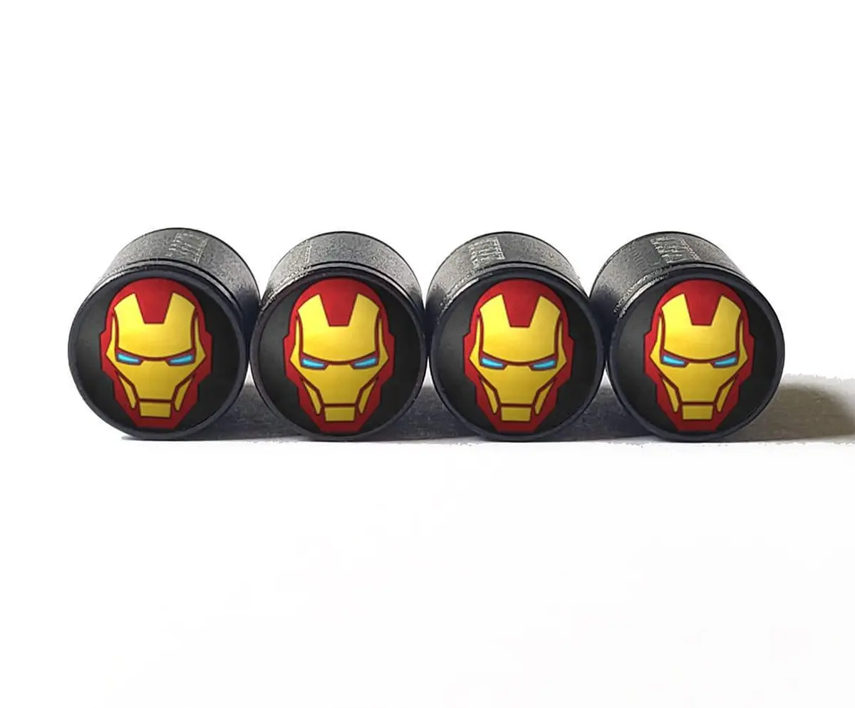 Ironman Tire Valve Stem Caps - Black Aluminum - Set Of Four 1