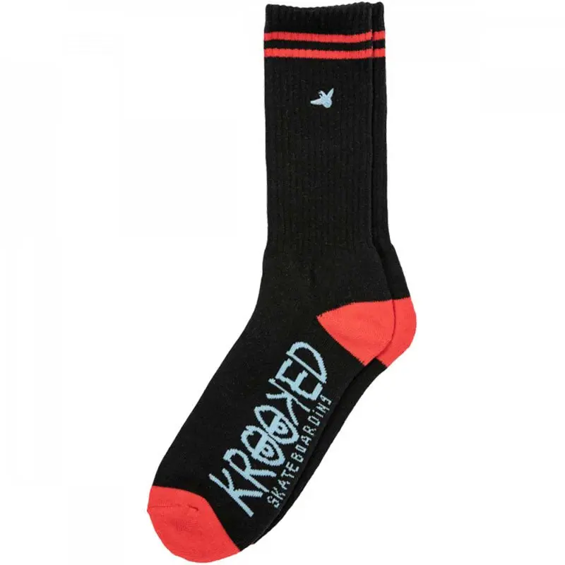 Krooked Og Bird Emb Black/Red/Blue Crew Socks 1Pr 1