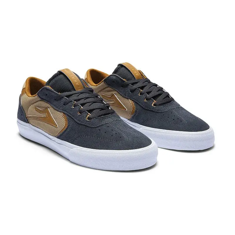 Lakai Limited Footwear Atlantic Vulc Mens Charcoal/Tan Suede Shoes 1