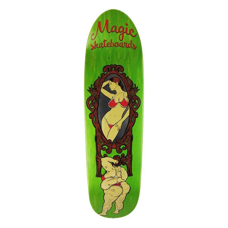 Magic Skateboards 8.5" X 32.5" Magic Mirror Green Stain Deck 1