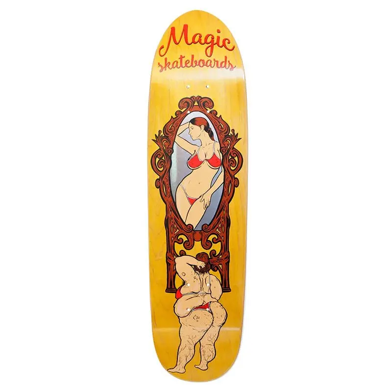 Magic Skateboards 8.5" X 32.5" Magic Mirror Yellow Stain Deck 1