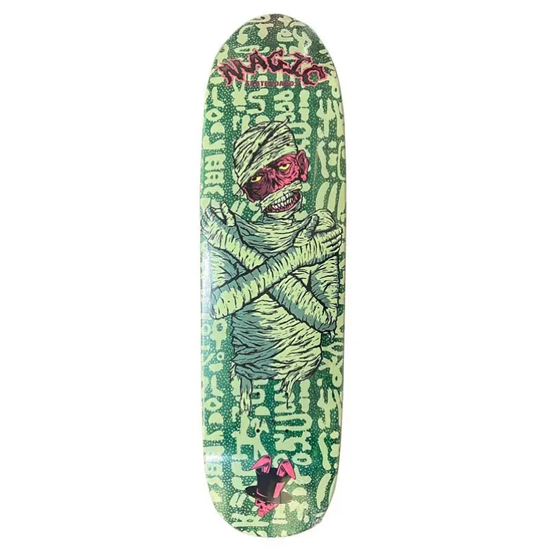 Magic Skateboards 8.5" X 32.5" Mummy 2 Green Deck 1