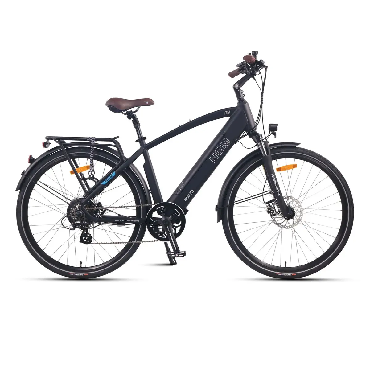 Ncm T3 Trekking E-Bike, 250W, 48V 12Ah 576Wh Battery, Hydraulic Brake [Black 28"] 1