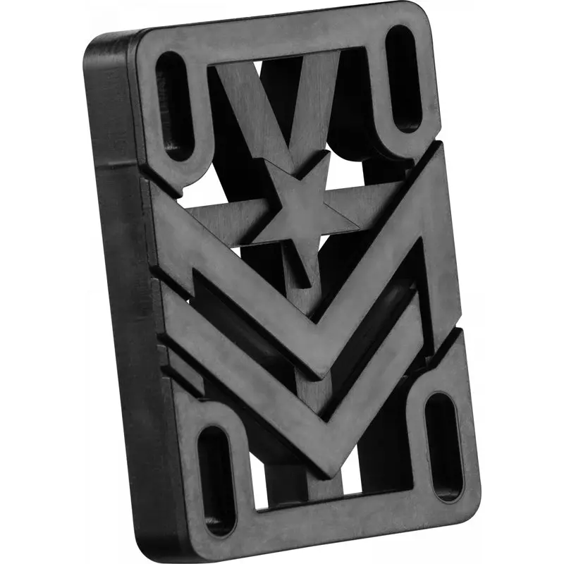 Mini Logo .50” 12.7Mm High Rubber Black Skateboard Risers 2Pk 1