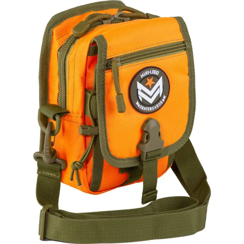 Mini Logo Skateboards 7" X 5" Bright Orange Shoulder Bag 1