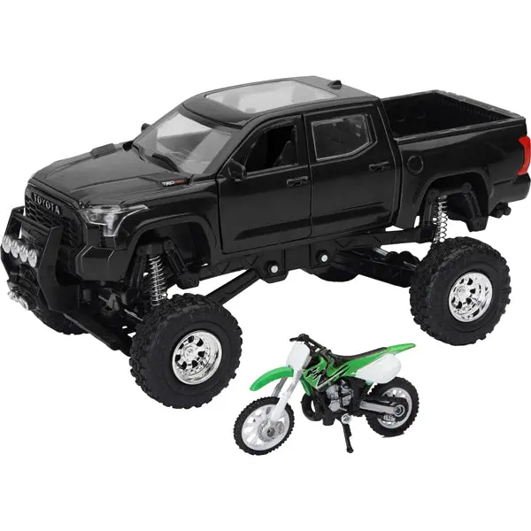 New Ray Toys - Toyota Tundra Off Road Pick Up W/ Kawasaki Dirt Bike 1:32 Scale 1