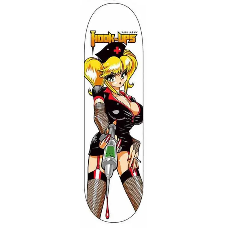 Hook-Ups 8.25" X 32.25" Nurse Natsuki Skateboards Deck 1