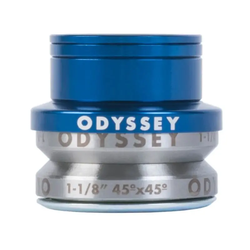 Odyssey Pro Integrated Low 4Mm Anodized Blue Bicycle Headset 1