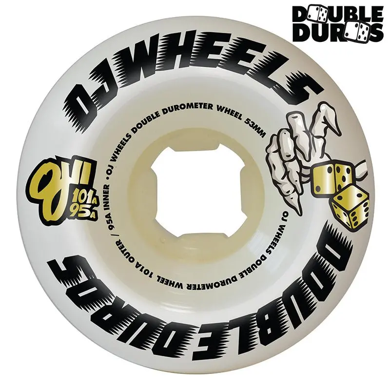 Oj 53Mm 101A/95A Double Duro White Mini Combo Skateboard Wheels 4Pk 1