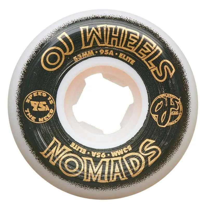 Oj 53Mm 95A Elite White Nomads Skateboard Wheels 4Pk 1