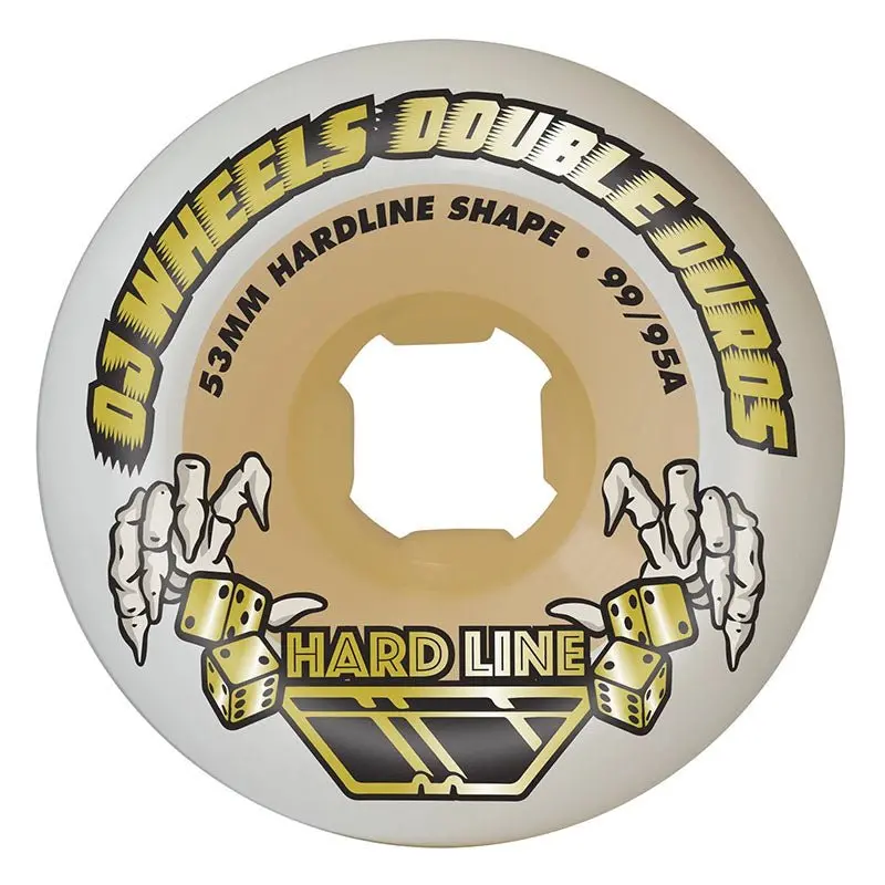 Oj 53Mm 99A/95A Double Duro White Gum Hardline Skateboard Wheels 4Pk 1