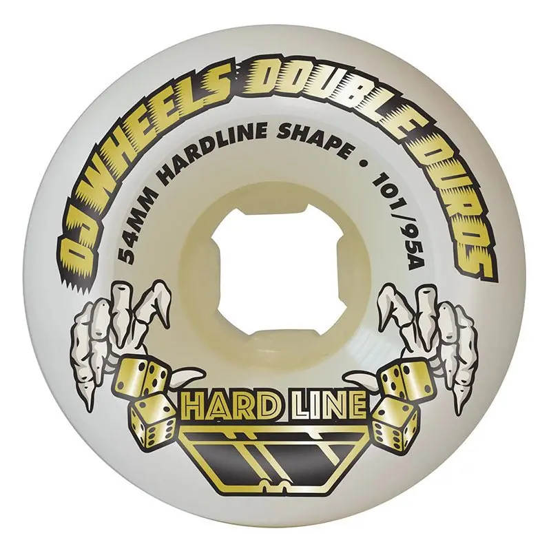 Oj 54Mm 101A/95A Double Duro White Hardline Skateboard Wheels 4Pk 1