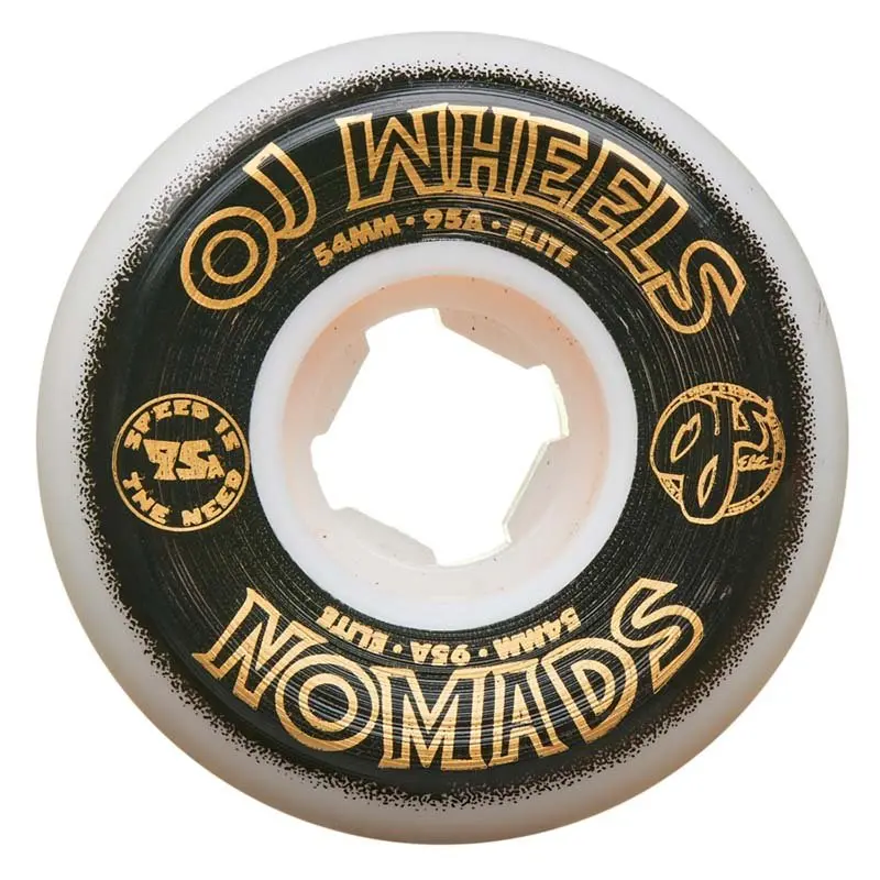Oj 54Mm 95A Elite White Nomads Skateboard Wheels 4Pk 1
