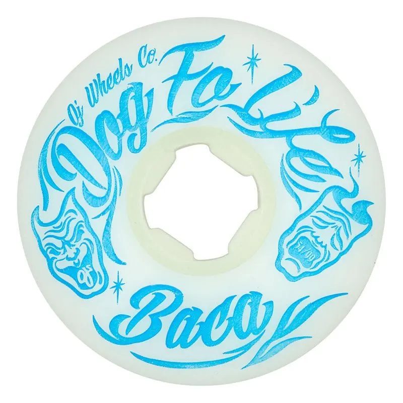 Oj 54Mm 99A Sammy Baca Dog Fo Life Original White Ez Edge Skateboard Wheels 4Pk 1