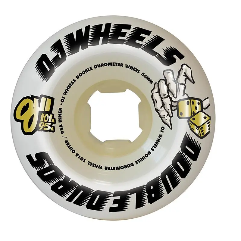 Oj 56Mm 101A/95A Double Duro White Mini Combo Skateboard Wheels 4Pk 1
