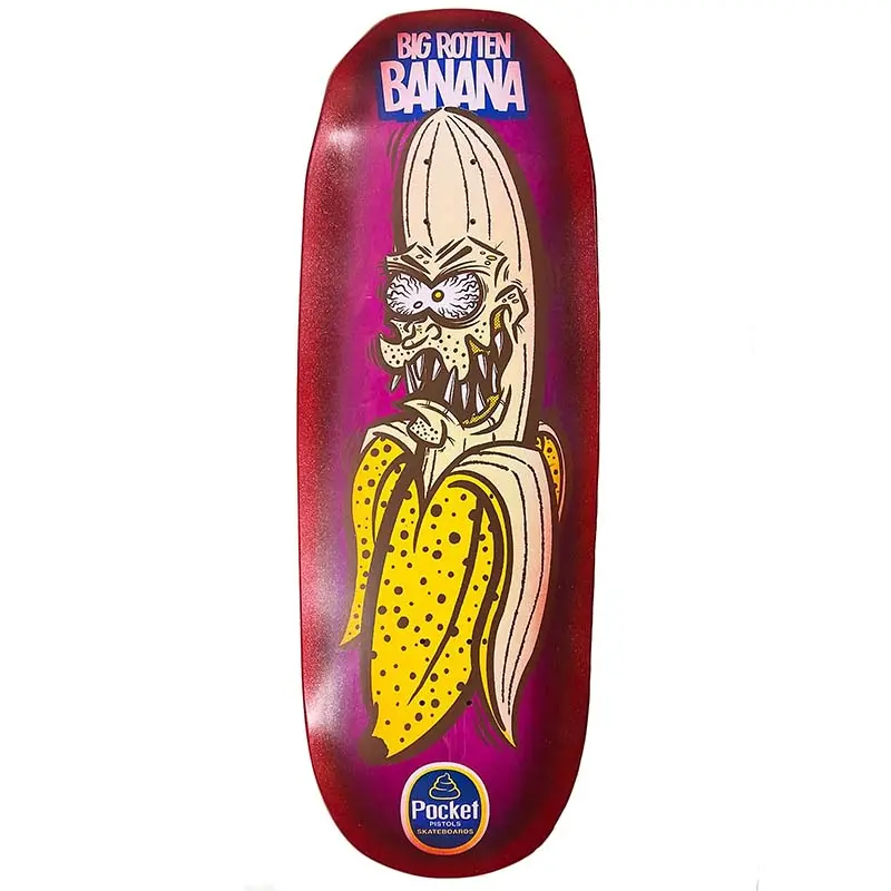 Pocket Pistols (Pps) 10.75" Big Rotten Banana Gigante Pink Stain Orange Fade Glitter Skateboard Deck 1