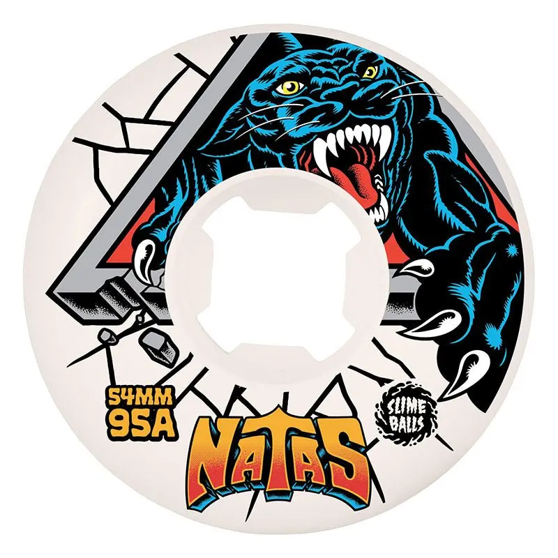 Slime Balls 54Mm 95A Natas Reissue White Hardline  Skateboard Wheels 4Pk 1
