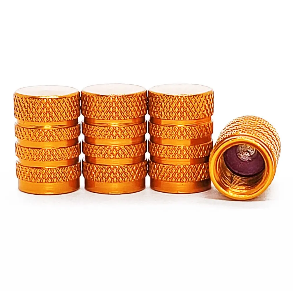 Orange Barrel Aluminum Tire Valve Caps - Sets Of 4, 8, 12 Or 20 - Universal, Fits On All Vehicles 1