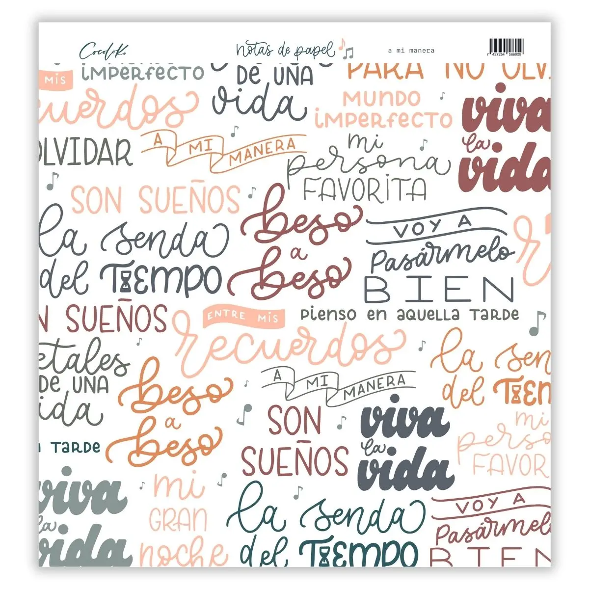 Papel 12X12 A Una Cara "A Mi Manera" Notas De Papel 1