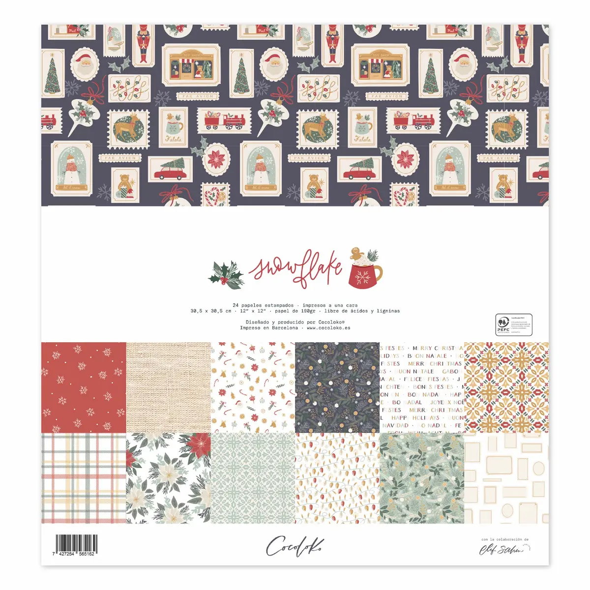 Bloc De 24 Papeles 12"X12" Snowflake 1